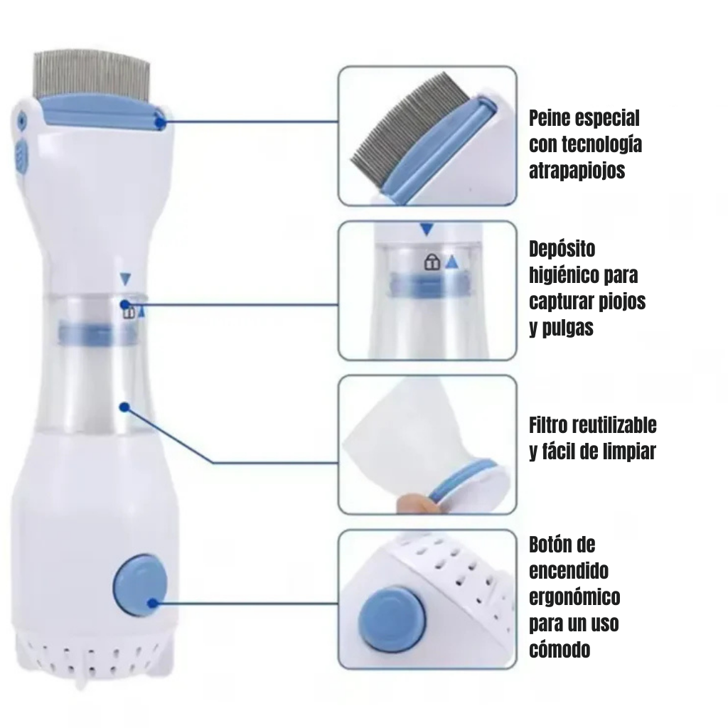 ASPIRADORA UV QUITA PIOJOS  Y PULGAS