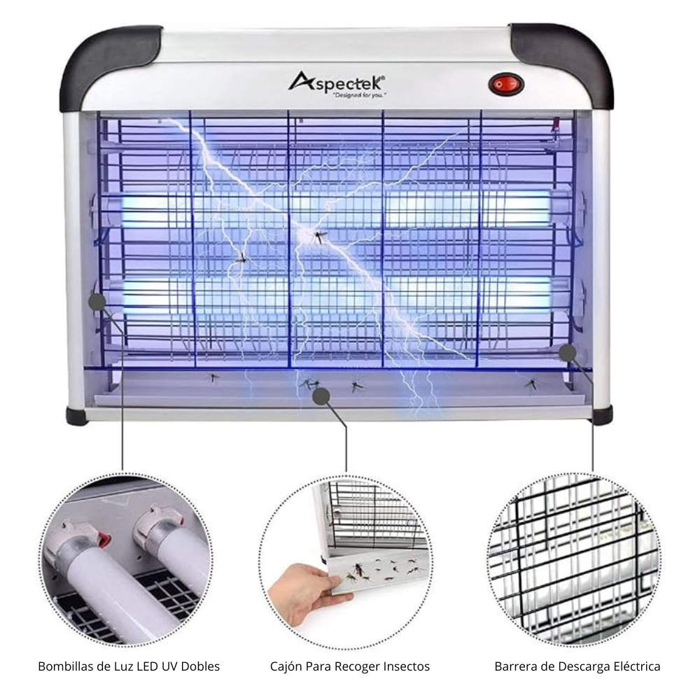 Lampara Matamosquitos con Tecnología Biónica y Luz Violeta