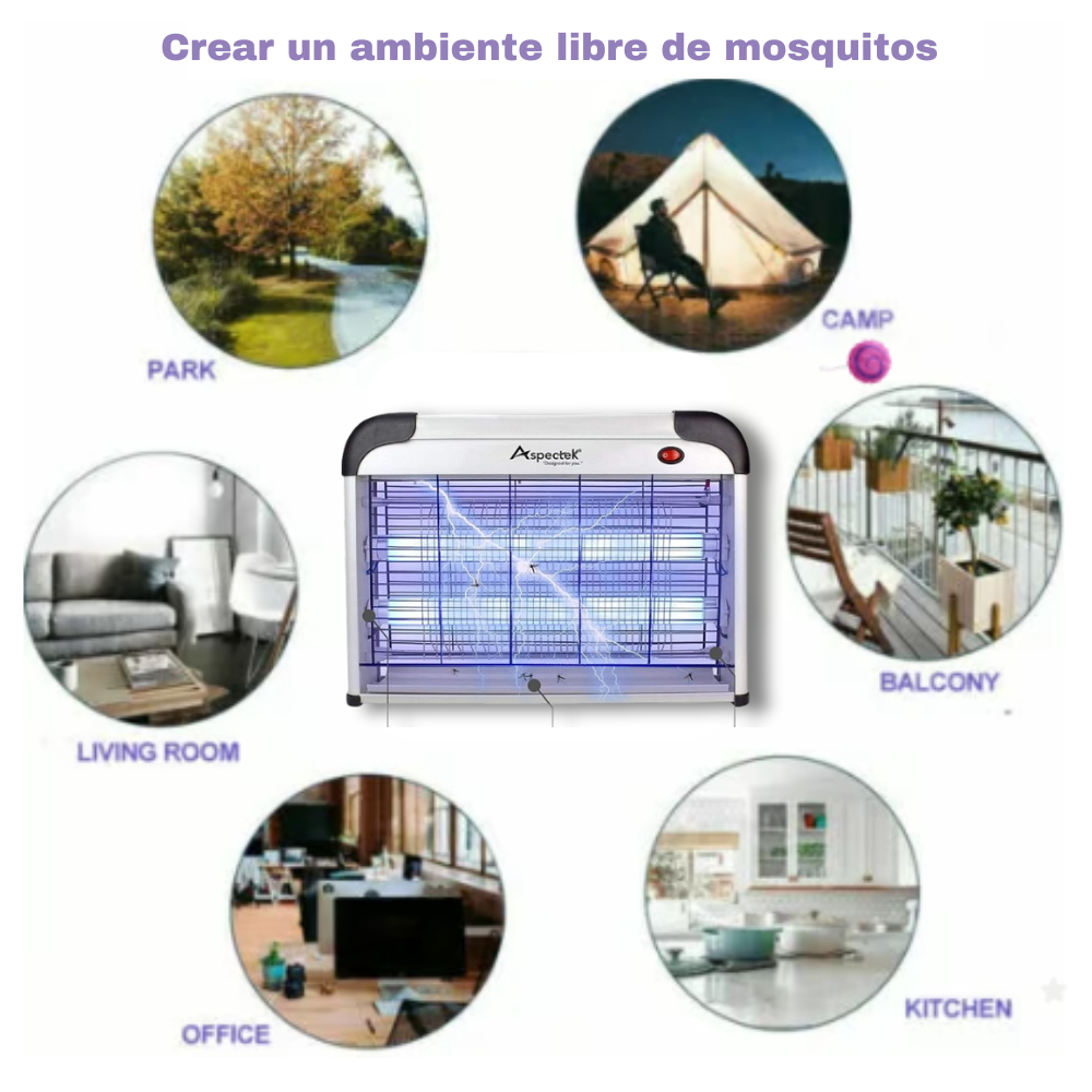 Lampara Matamosquitos con Tecnología Biónica y Luz Violeta